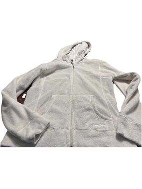 Patagonia Women’s White Fuzzy Full Zip Up Hoodie! Medium
